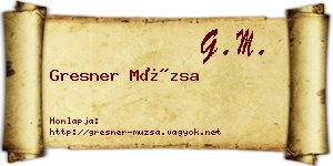 Gresner Múzsa névjegykártya